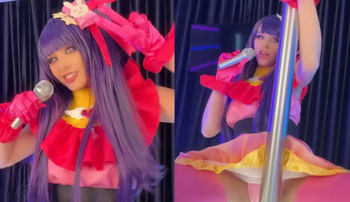 [欧美]  O站大神 lana wolf挑战扮演性感女偶像，竟然还要学习跳钢管，这也太卷了吧～