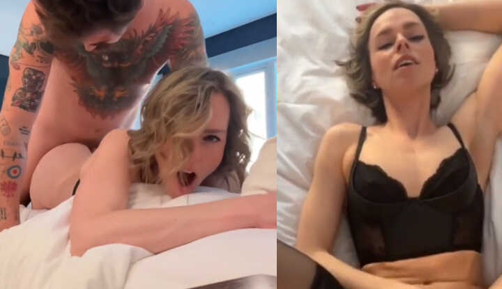 [欧美]  金发黑丝骚妹被男友强制压头，多角度记录她淫荡的样子