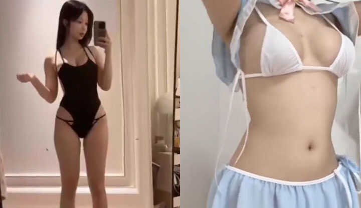 抖音百万粉丝网红小羊弹弹，撩人酥胸诱人至极