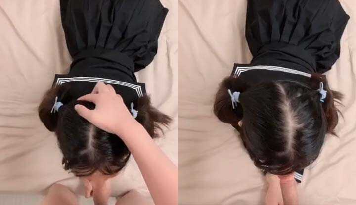 认真的学生妹子一放学就来做口活赚零用钱