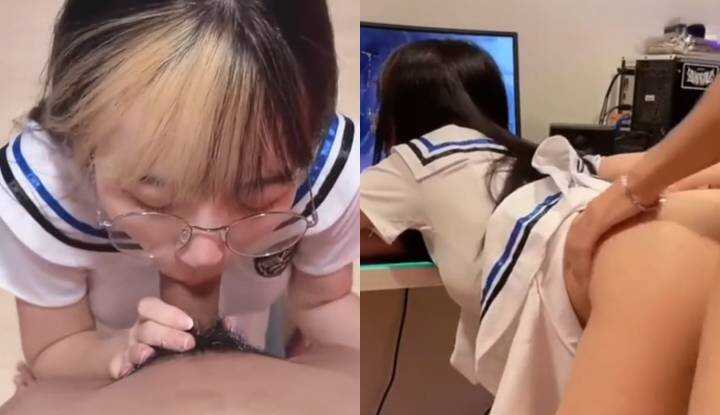 [泰国]  年轻的亚洲妹穿水手服摆明就是想被我猛操一顿