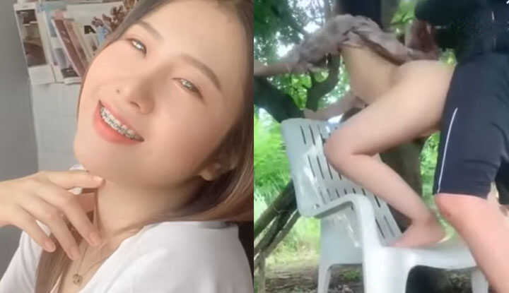 [泰国]  邻家妇人在树下给操，操完不够爽还自己抠穴