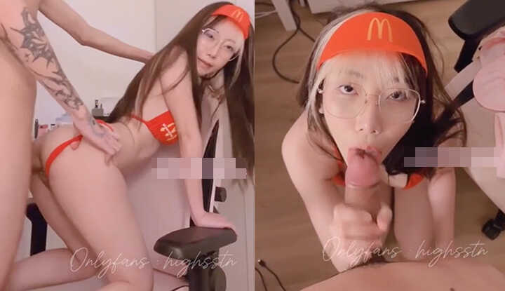 [泰国]  O站大神 highsstn，麦当劳店员要吃好大一根薯条