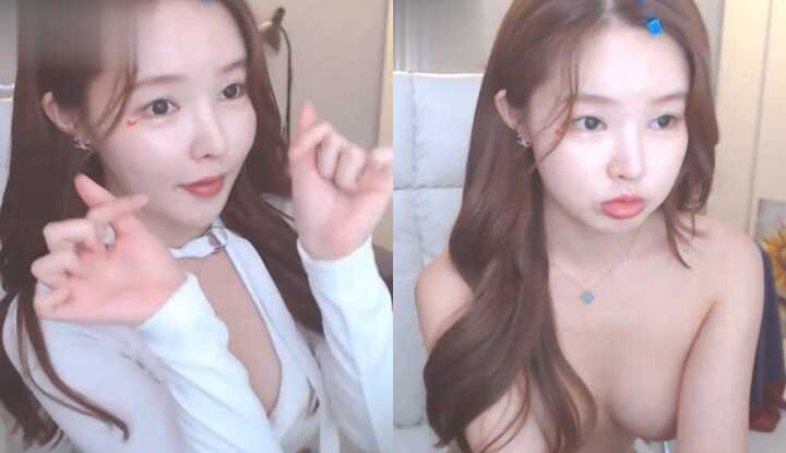 [韩国] 主播 jisuzz2 狂贺斗内达标，直接露出大奶庆祝