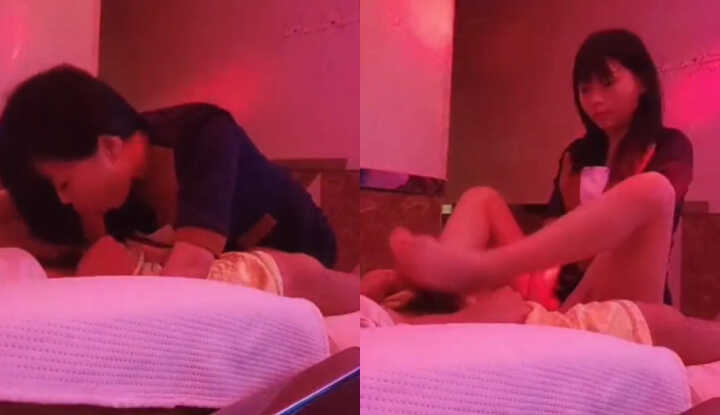 可爱按摩师加码服务，用美足挑逗诱惑再坐上去摇