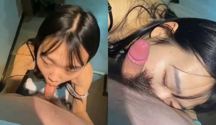 小女友穿着女仆装舔肉棒勾引