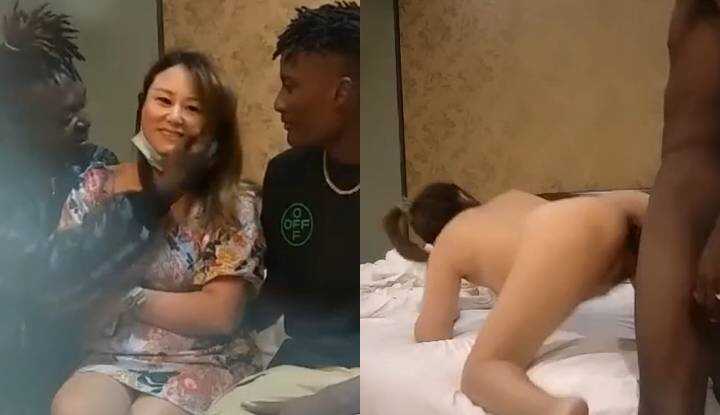 黑人探花 和黑人兄弟约会，小穴被两根漆黑肉棒喂饱