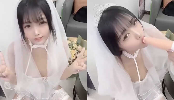 可爱的新娘子最喜欢吃肉棒了
