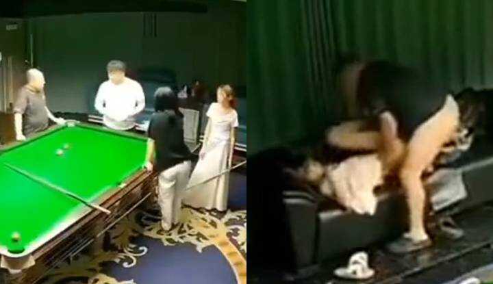 陪打球也陪打炮！中国江苏台球馆《美女助教与顾客啪啪啪》影片流出！