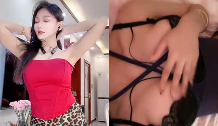 快手百万网红诗轩，大尺度福利流出，黑蕾丝情趣装骚舞，这骚劲太顶了！