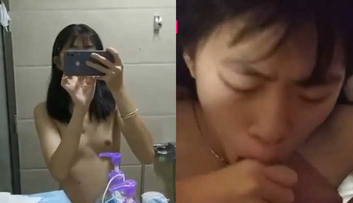 广东汕尾幼师庄雅文，私密视频被前男友曝光，卧室浴室裸体自拍，狂野深喉口交淫荡至极！1