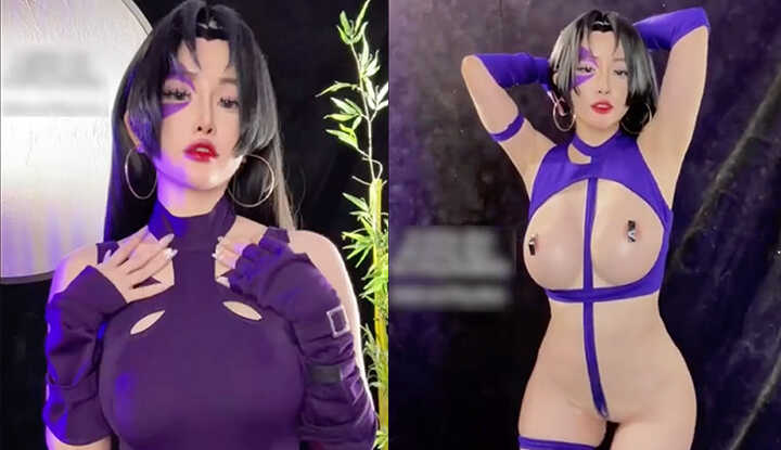 极品Coser福利姬TinyAsa，化身漫威争锋灵蝶，科技巨乳身姿丰腴，勒沟自慰白浆横流！