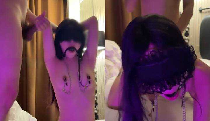 极品淫妻 Yigeren33 SM乳夹调教 口球塞满樱唇 女上骑乘后入爆操！