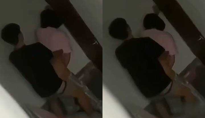 浙江海洋大学图书馆小情侣惊险互动 楼梯间走廊脱裤后入啪啪 呻吟喘息被完美偷拍曝光！