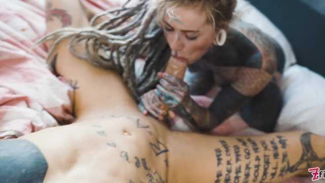 火柴约会肛交为纹身色情明星 - 大阴茎肛门间隙，ATM，深喉，湿滑口交