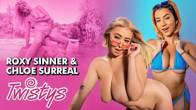 Twistys - 克洛伊·苏雷尔跳进了泳池，与罗克西·辛纳在一起，她开始用手指抚摸她紧致的阴部