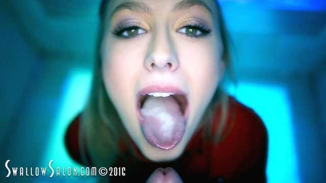 热辣金发美女亚历克丝·格蕾丝口交手淫大鸡巴并吞精