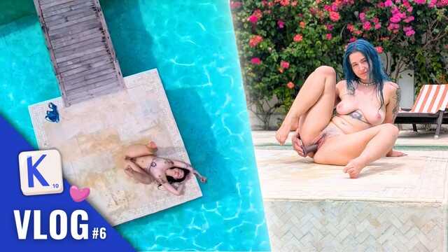 她只需要她的XL玩具来自Strap-on-me来享受泳池 - 法国另类多毛Vlog带字幕