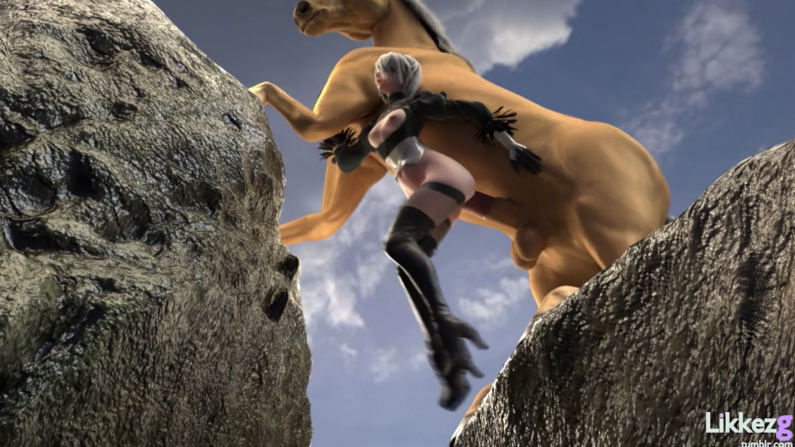 尼爾自動人型 2B Anal x HORSE Animation