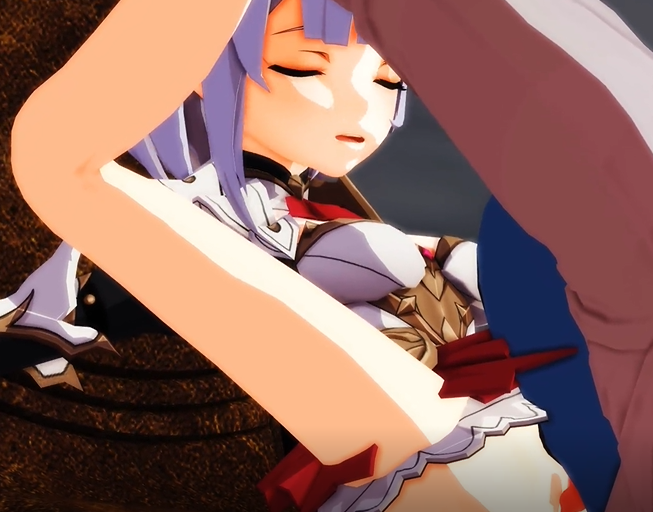 原神・ノエル椅子に縛り付けられてレイプ！3穴sex