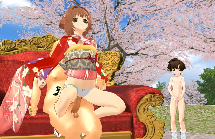 Syaoran, Sakura with old man sex