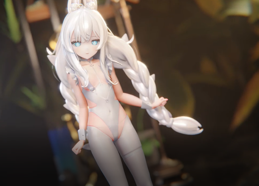 这是一只慵懒的白兔哦