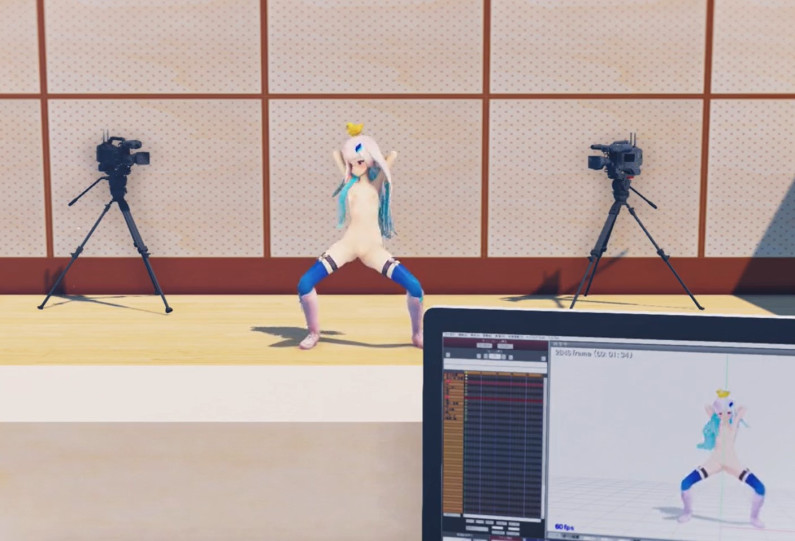 皇女の操りガニ股ちん媚び挑発ダンスモニタ付き固定カメラ差分