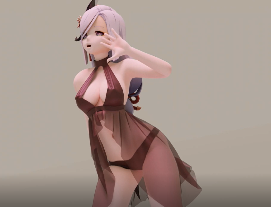 Shenhe soft body MMD/60FPS 全身 申鹤 原神