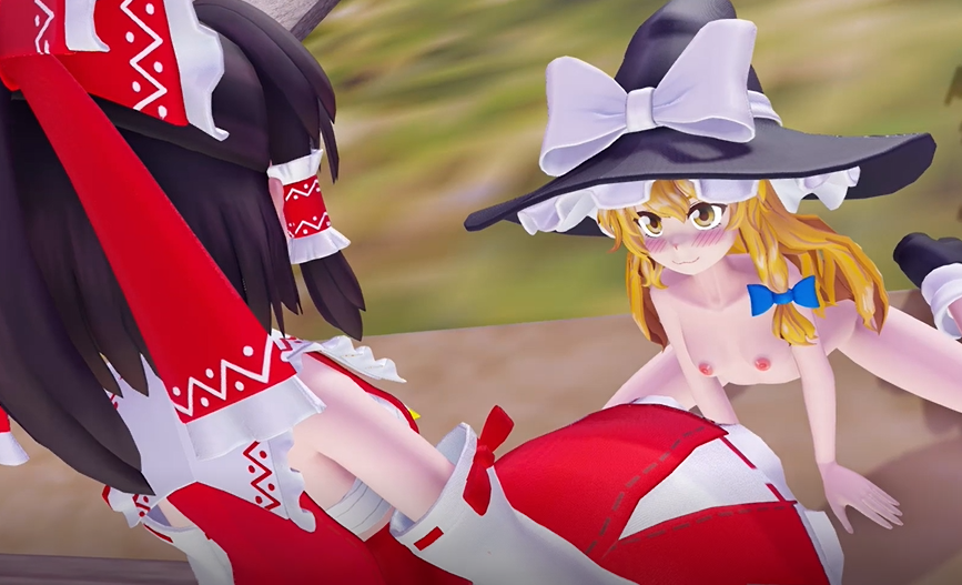 M魔理沙がS霊夢に顔面を強めに踏みつけられる動画